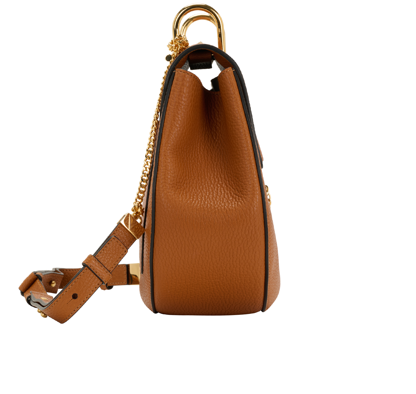 Medium Drew, &pound;375, Handbags, Tan, Leather, Side view